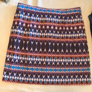 J.crew geometric print mini skirt with pockets